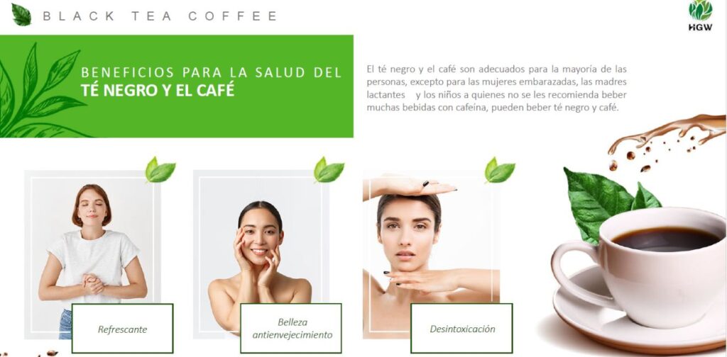 café con té negro